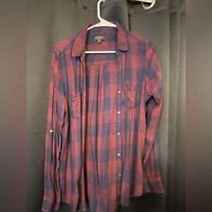 Maroon plaid button up